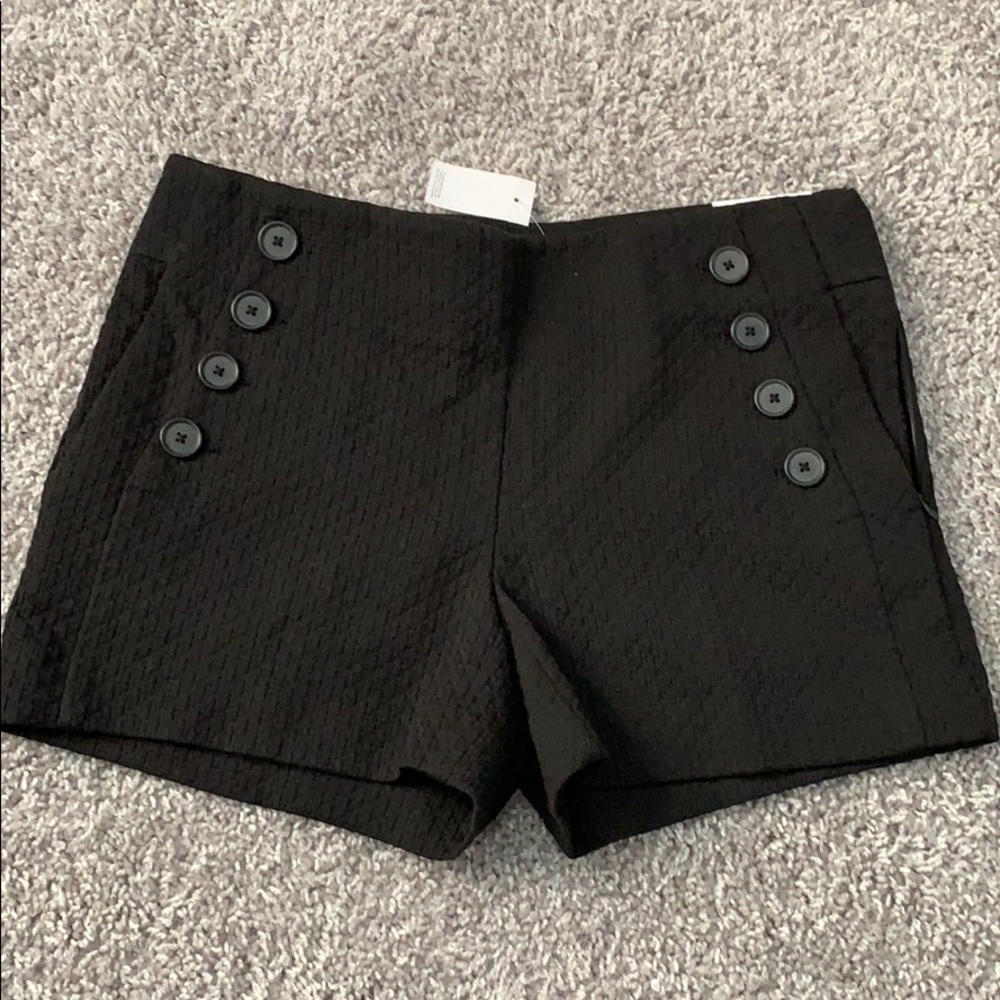 Loft black shorts buttons 00 NWT